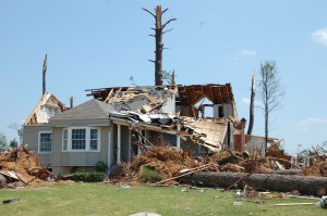 damaged house